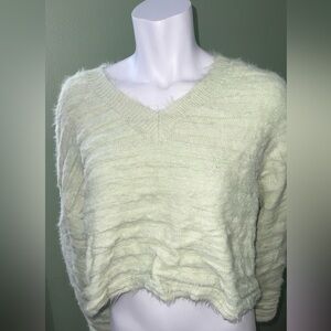Forever 21 Light Green V-Neck Sweater